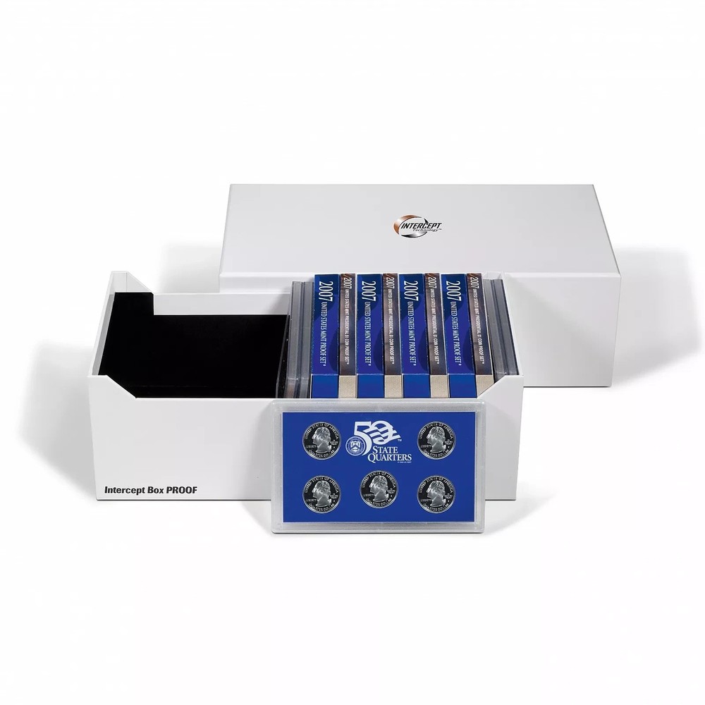 2 Two Lighthouse Intercept Shield Proof Set Boxes Long Term Archival Storage