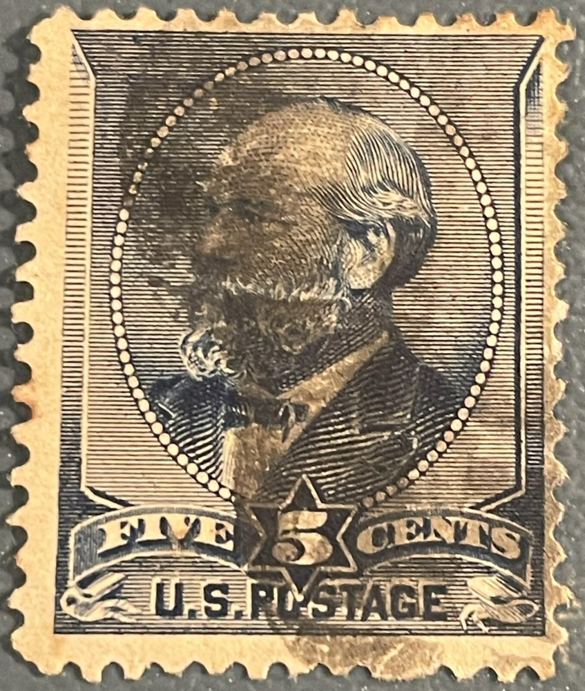 Scott #216 Five Cent Garfield, Used, Fine