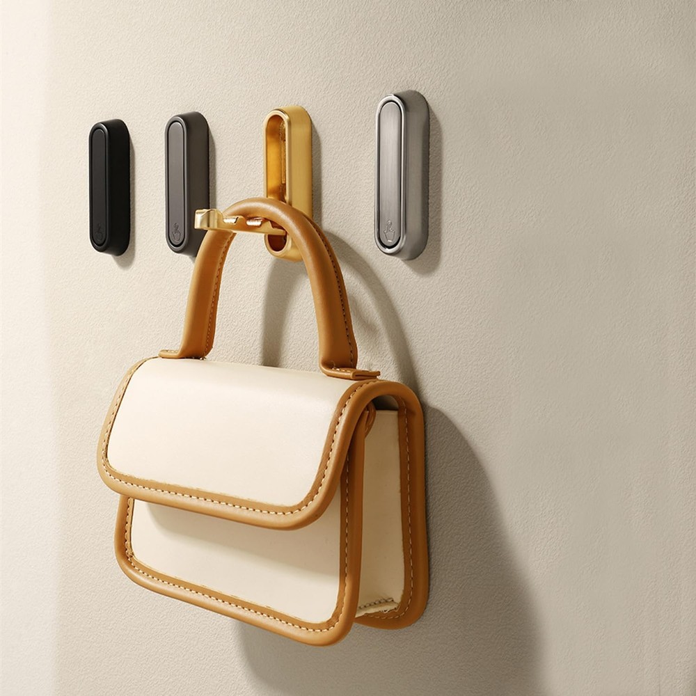 6PCS Foldable Invisible Hook Zinc Alloy Bathroom Wall Hook Retractable for Cl...