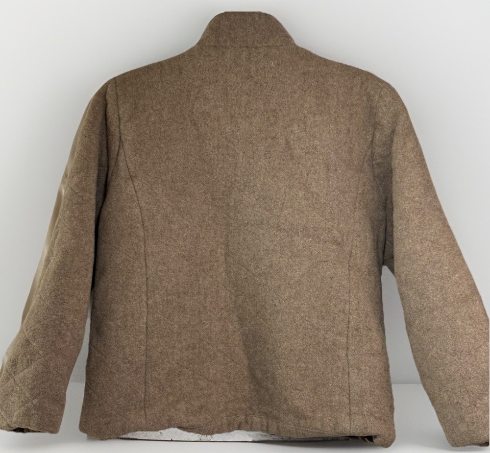 Woolrich Women’s Sz M Ruby Hazelnut Heather Wool Jacket Full Zip Coat Lined