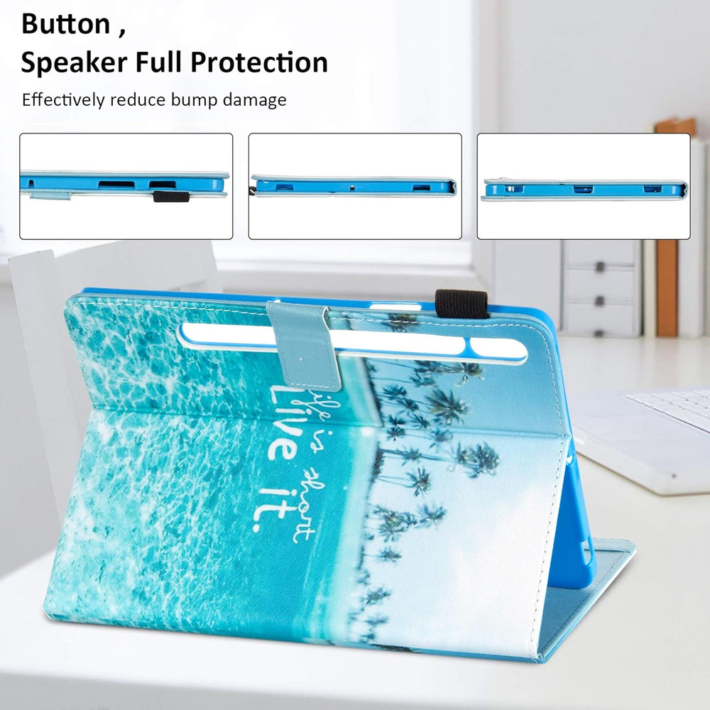 Galaxy Tab S8 Plus/S7 FE/S7 plus Case 12.4 Tablet,Multiple Angles Stand PU Leath
