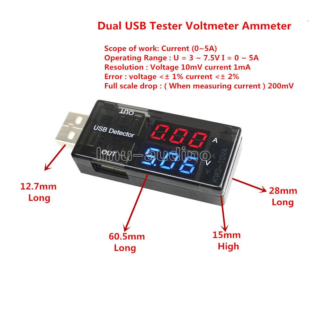 USB Charger Doctor Current Voltage LCD Display Detector Voltmeter Ammeter Tester