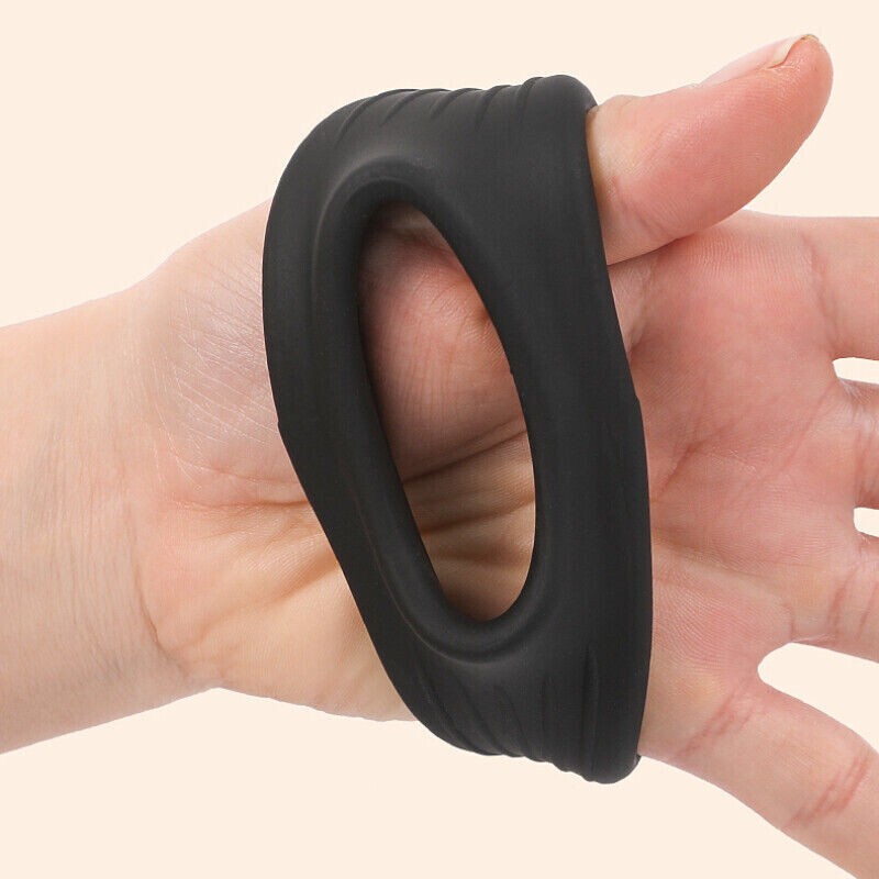 Ball Stretcher Enhancer Squeeze Scrotum Testicle Silicone Ring Delay Ejaculation