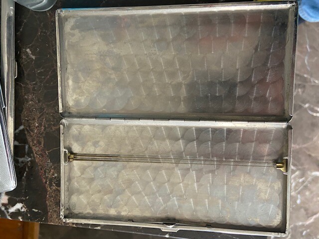 WWII era Silver plate Japan Cigarette Case map named CPL James Bemis US Army