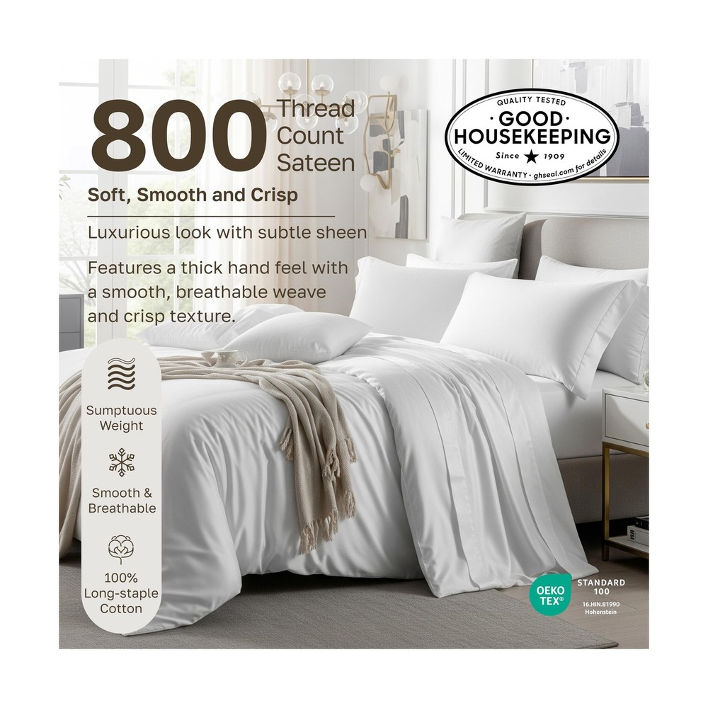 California Design Den Luxury 800 Thread Count King Size Sheets Set - 100% Cot...