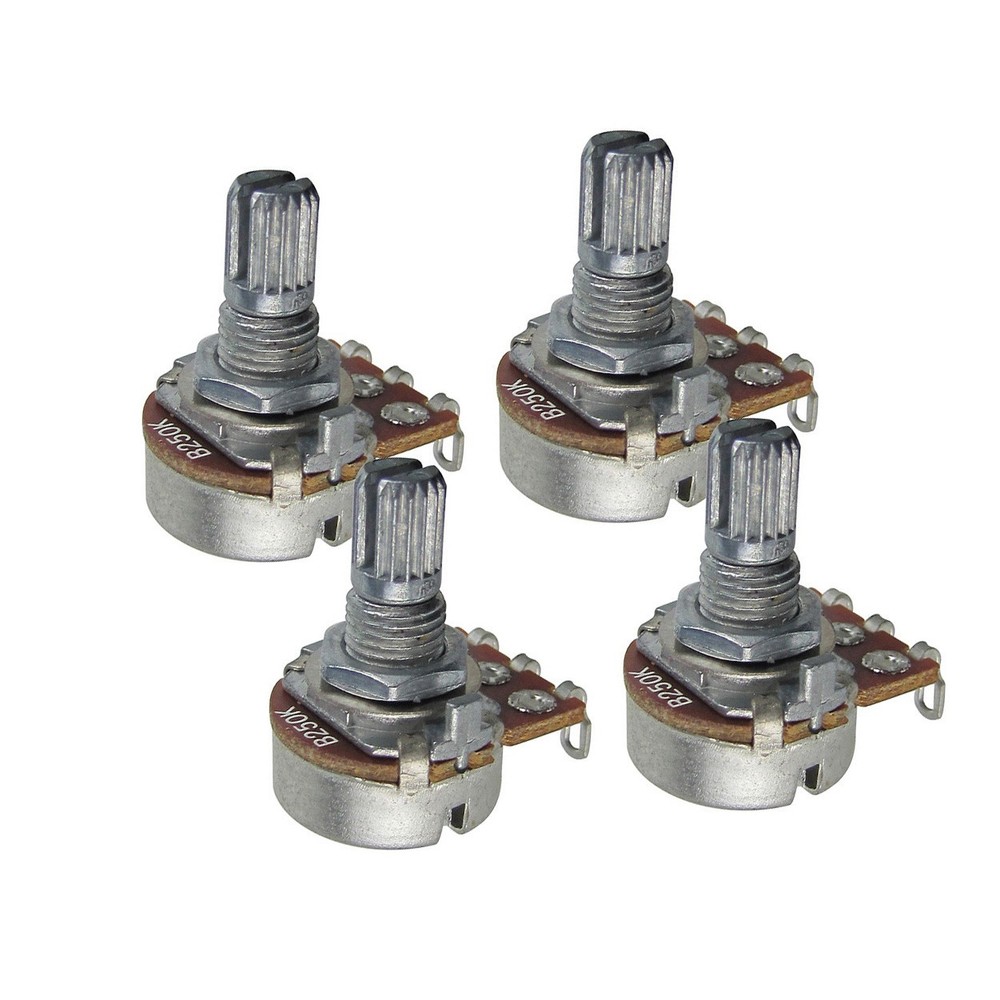 FLEOR 4Ppcs 15mm B250K Guitar Mini Audio Potentiometers Pots Short Split