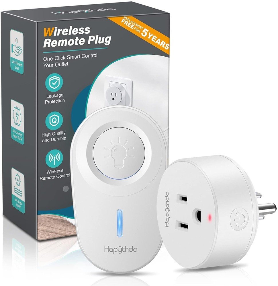 2 Pack Remote Control Outlet with 15A and 500 Feet RF Range