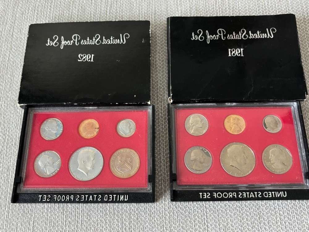 1981 S & 1982 S PROOF Sets in Original Box US Mint (6 Coin Set)