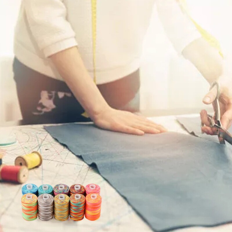 10 Pcs/Box 1000 Yards Sewing Thread Universal Connecting Thread Segment Dye Cord