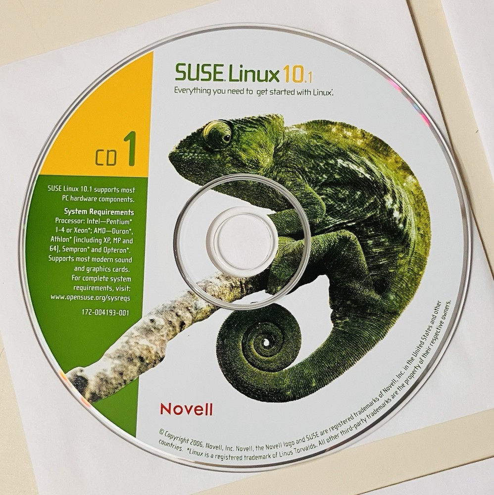 SUSE Linux 10.1 Strong Encryption Box Set 7-Disc CD/DVD + Manual Novell Complete