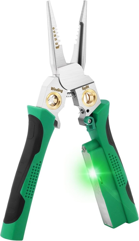 8 In 1 Wire Stripper, Stripping Tool with Voltage Tester, Cable Green