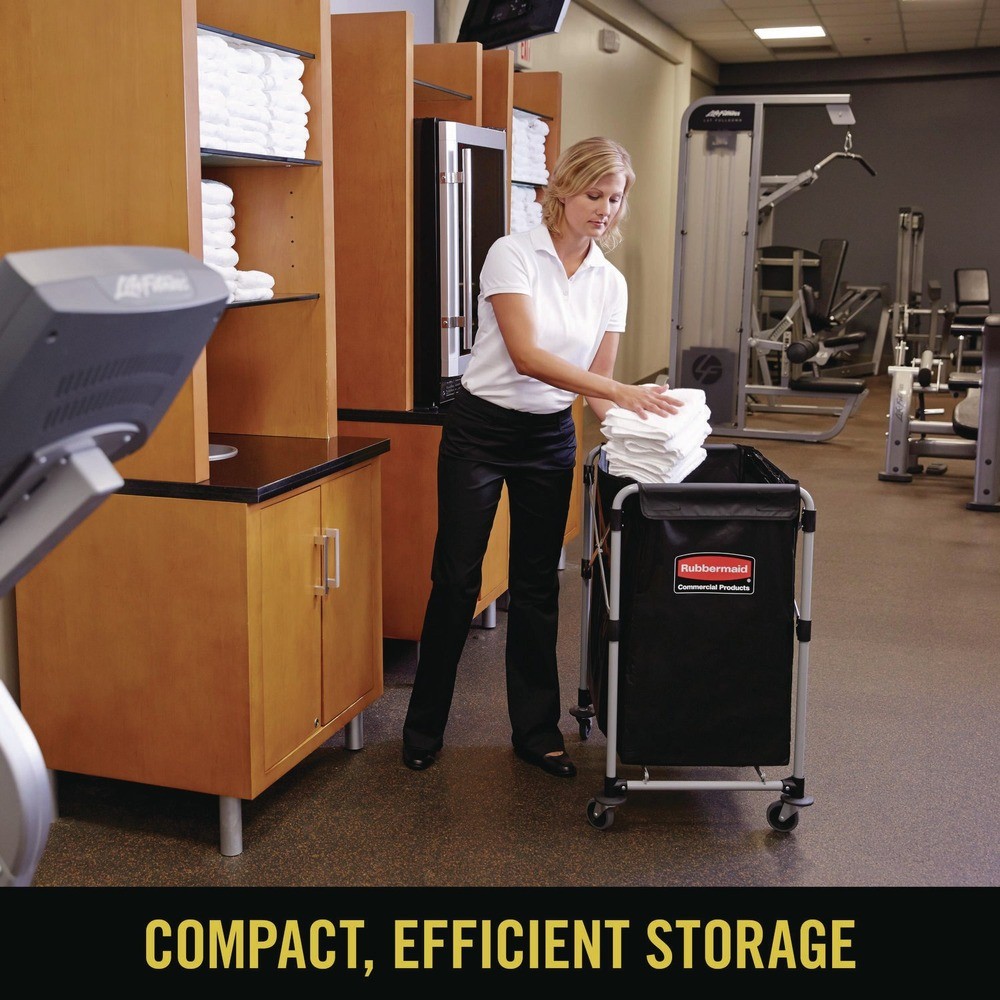 Rubbermaid Commercial 1881749 4.98 cu ft. Collapsible X-Cart - Black/Silver New