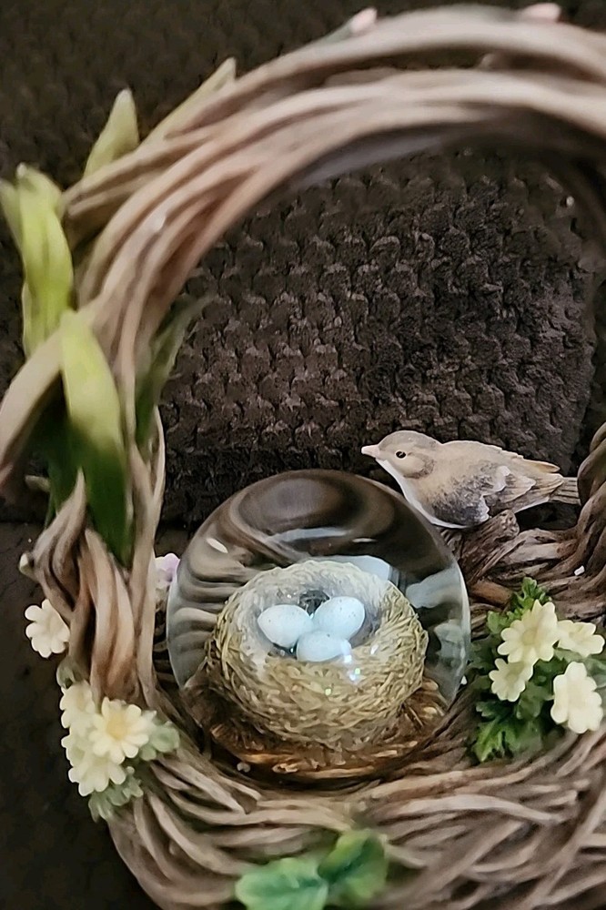 Things Remembered Musical Snow Globe Basket Easter Ceramic Engravable Heavy