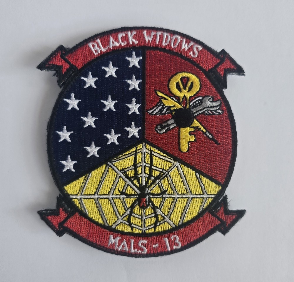 USMC MALS-13 Black Widows Patch Marine Aviation Logistic Squadron Hook & Loop