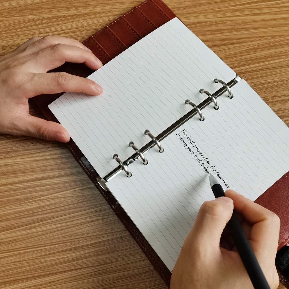 A6 Lined Refill Paper 2 Pack 200 Sheets/400 Pages for Personal Binders