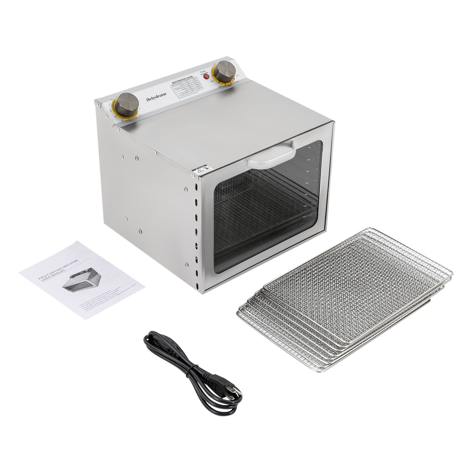 8 Trays Food Dehydrator Machine Stainless Steel 400W Jerky Fruit Drying Food