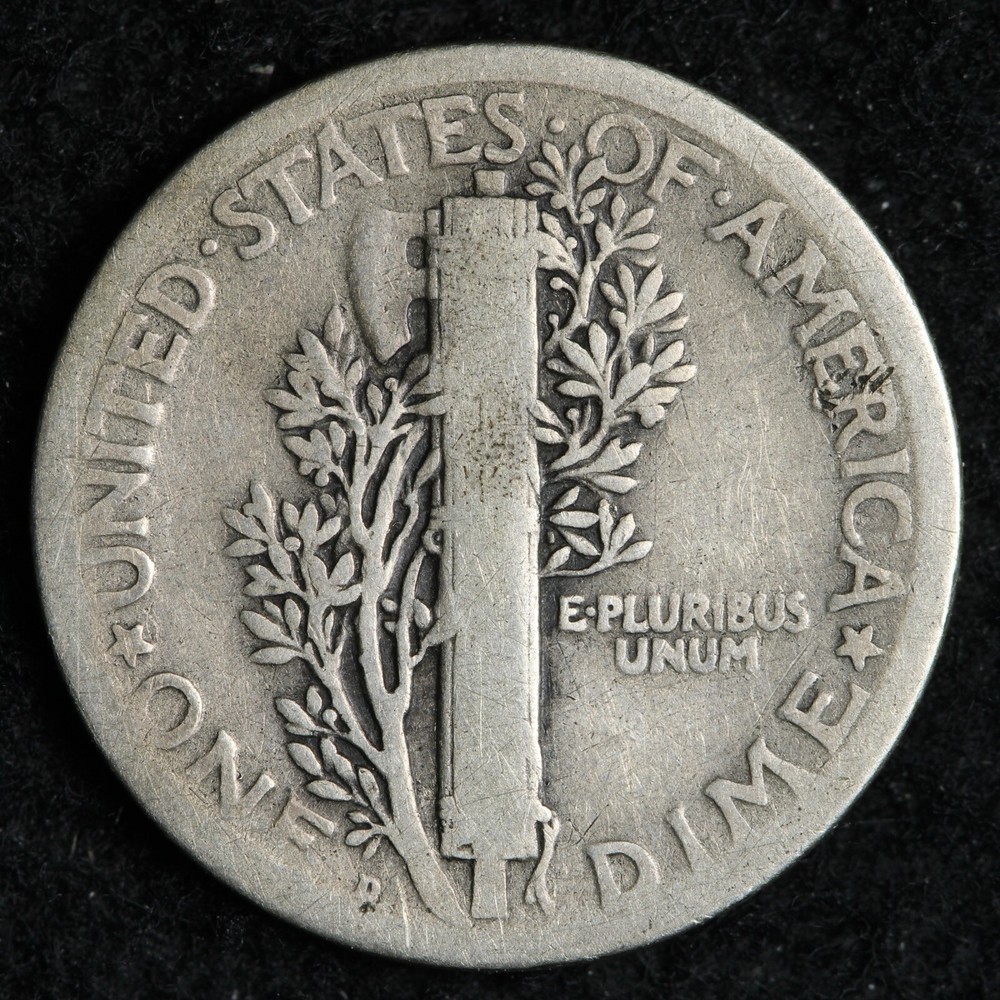 1921-D Mercury Silver Dime FINE E211 ITLM