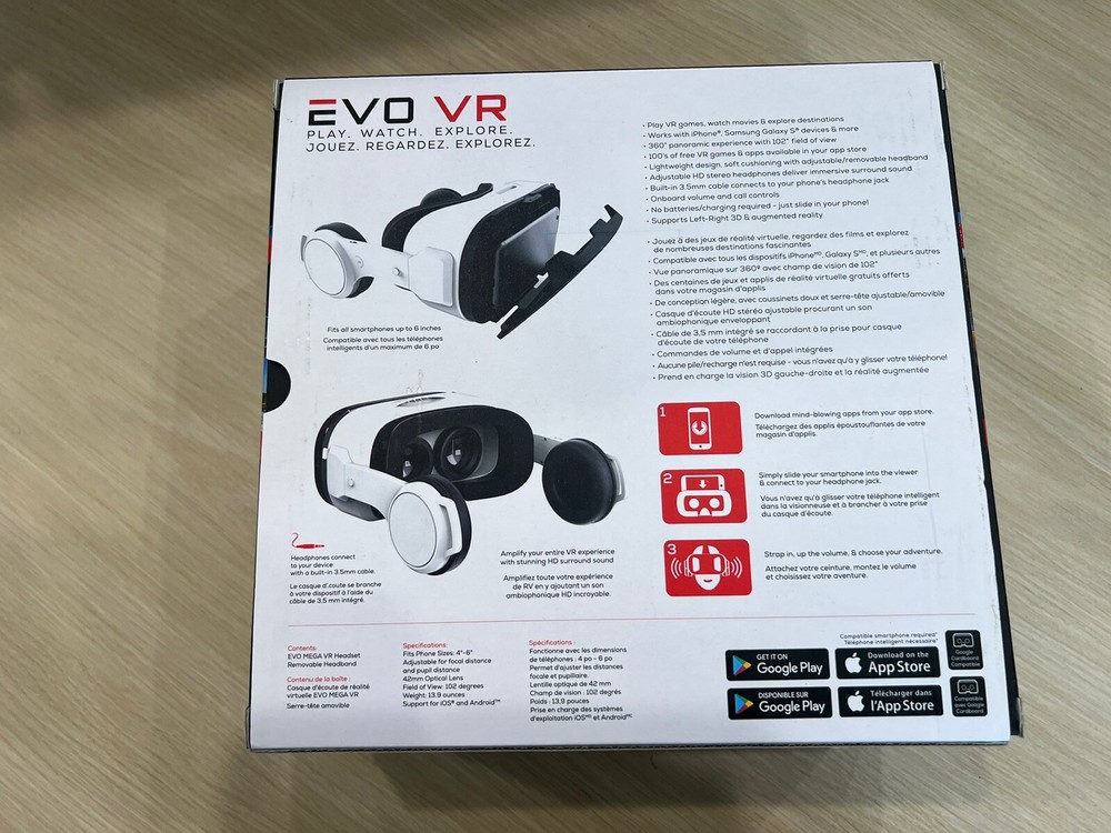 EVO MEGA VR WIRELESS VIRTUAL REALITY HEADSET for iOS, ANDROID