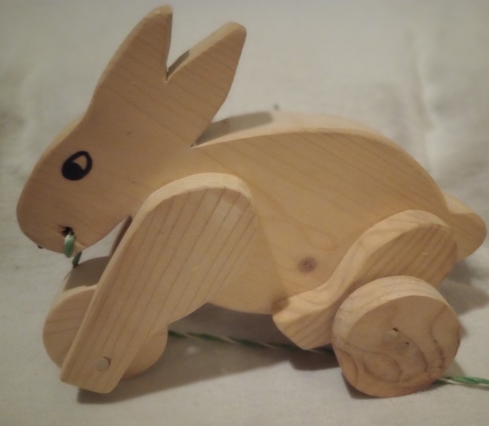 Rabbit Pull Toy -Unfinished Wood