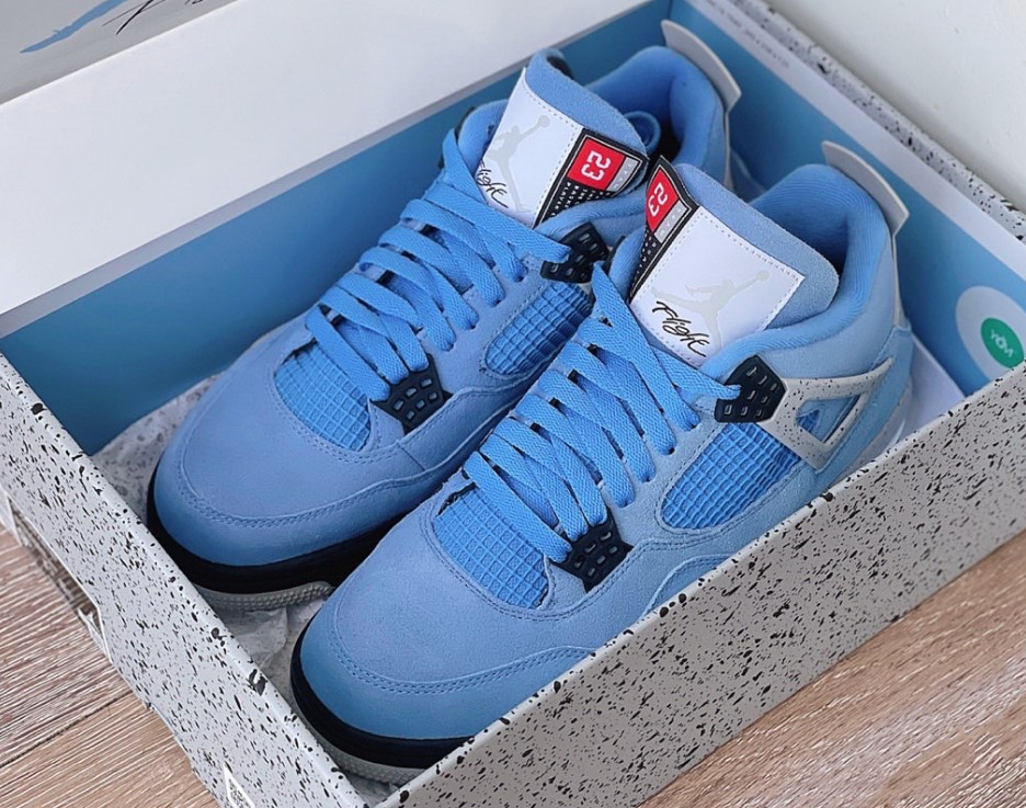 Jordan 4 "University Blue" Mid Top Men's Retro Basketball Shoes Us Size 6-12