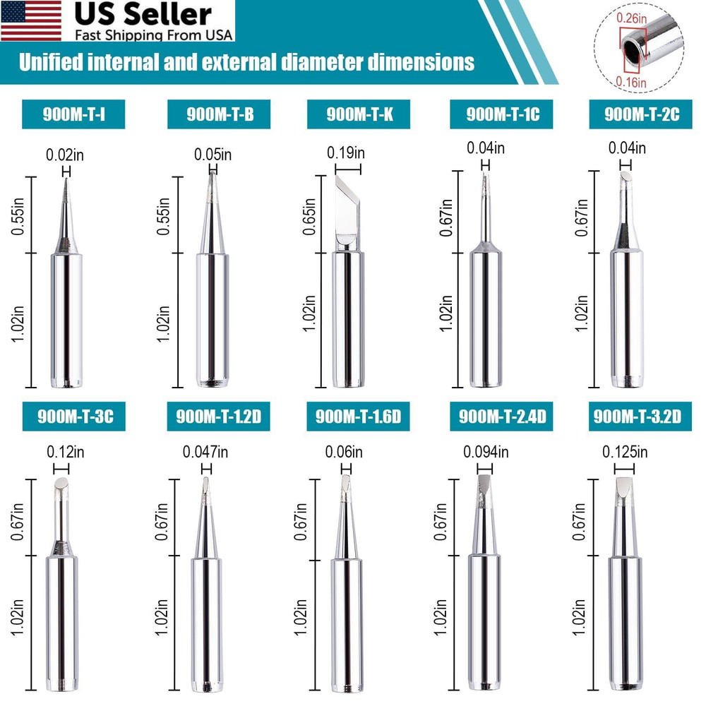 10 Pcs 900M Soldering Iron Tips, Replacement Compatible with...
