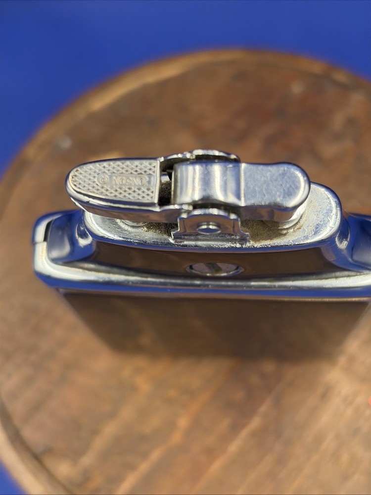 Vtg Ronson Mastercase Art Deco Cigarette Case Lighter Brown & Silver Untested