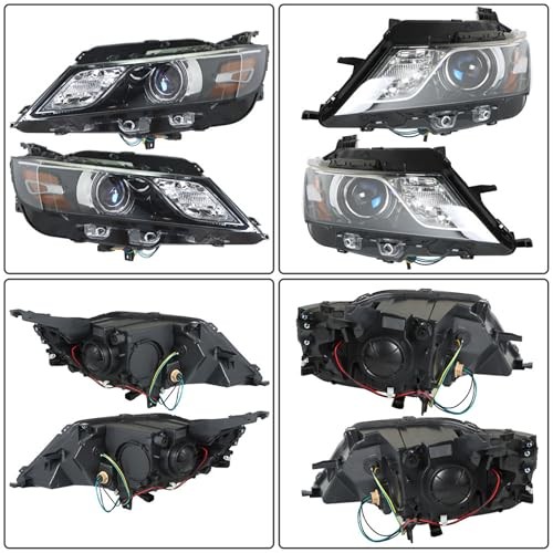 Driver Side and Passenger Side Headlights Assembly Halogen Replacement for