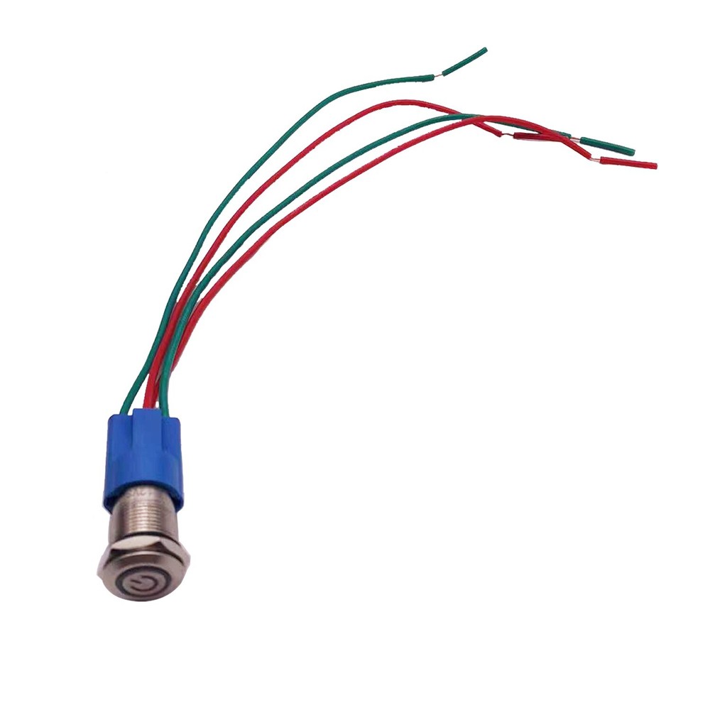 12mm 12V Power Push Button Switch Latching LED ON OFF with Wire Socket Harness
