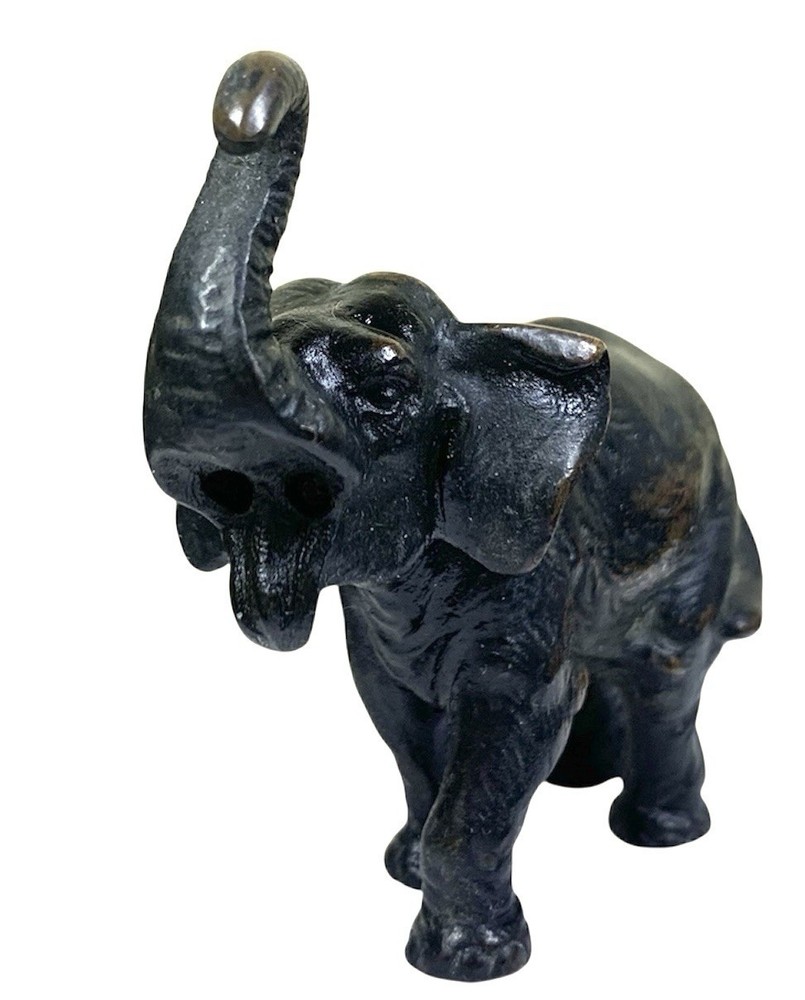 19th c Austrian Vienna Cold Painted Bronze Elephant