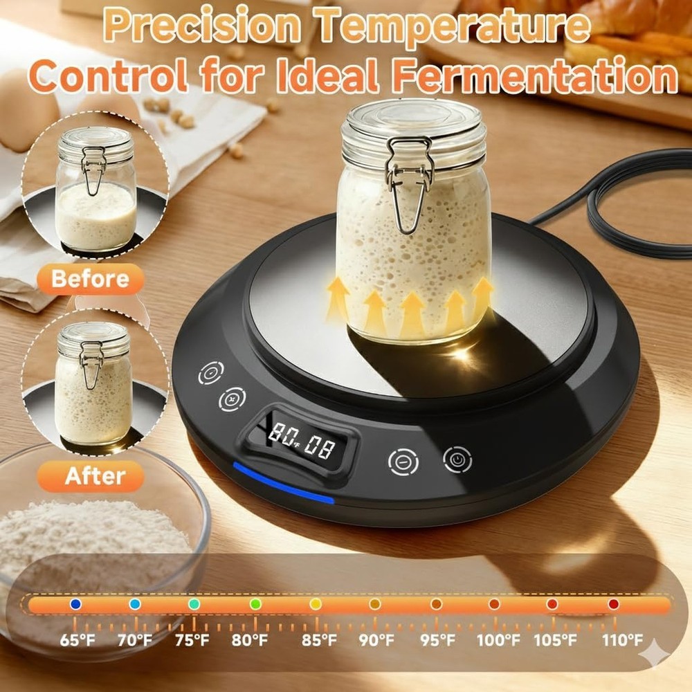 Sourdough Starter Warmer，2026 Upgrade Heating Plate, Bread Maker Machine