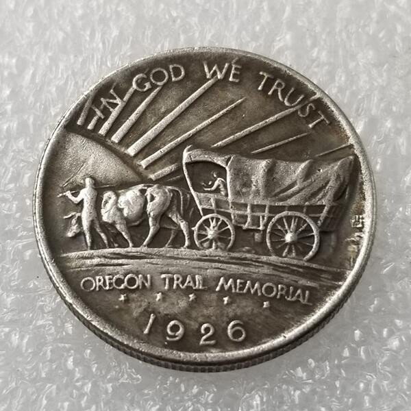 1926 S Oregon Trail Commemorative Silver Half Uncirculated Dollar 50C