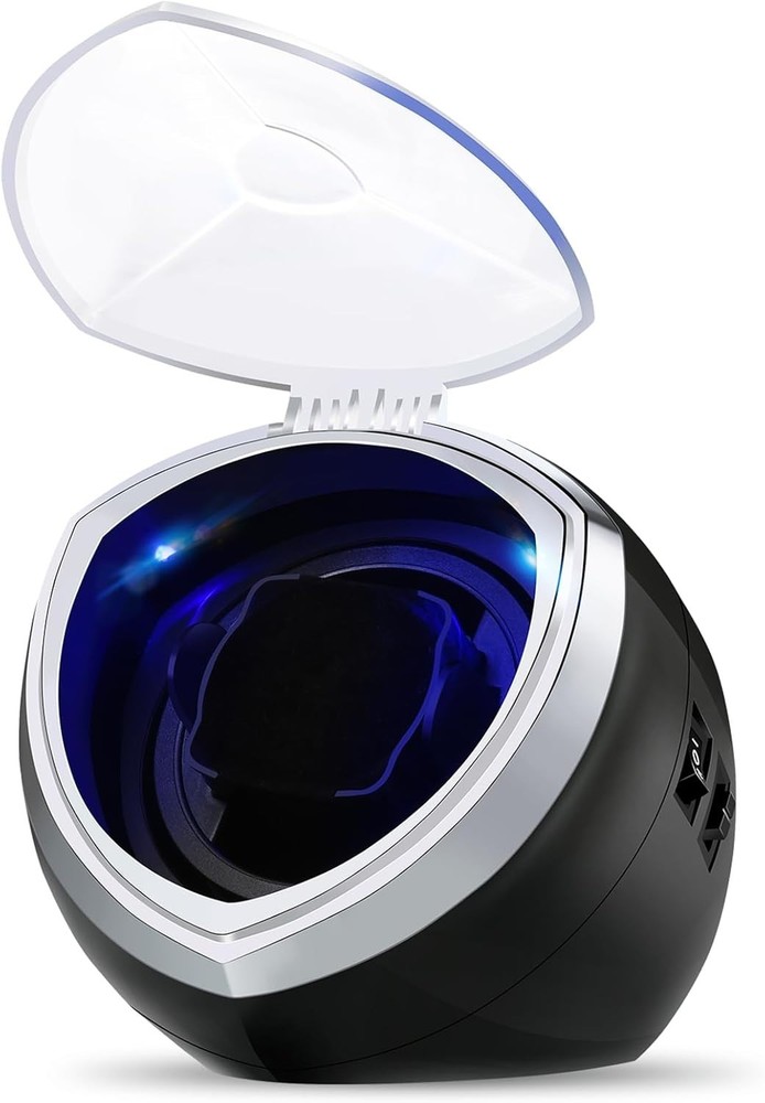 Single Automatic Watch Winder with Quiet Motor, 4 Rotation Mode Settings, Sui...