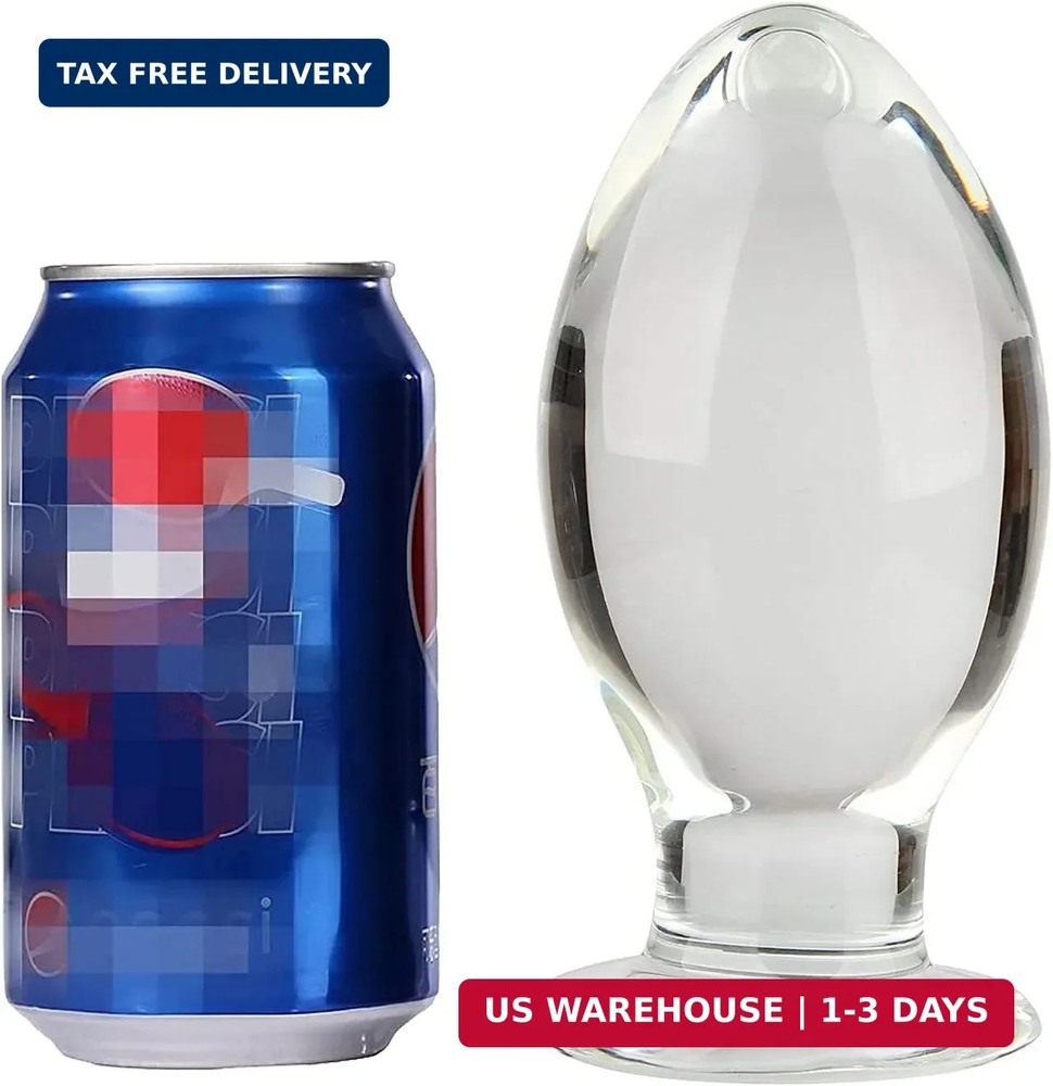 Huge Head Glass Butt Plug, Clear, Extra Large