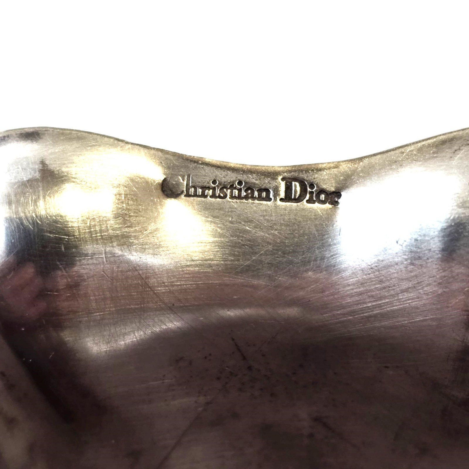 Christian Dior Silver Plated Footed Bowl Vintage Trinket Vanity Dish