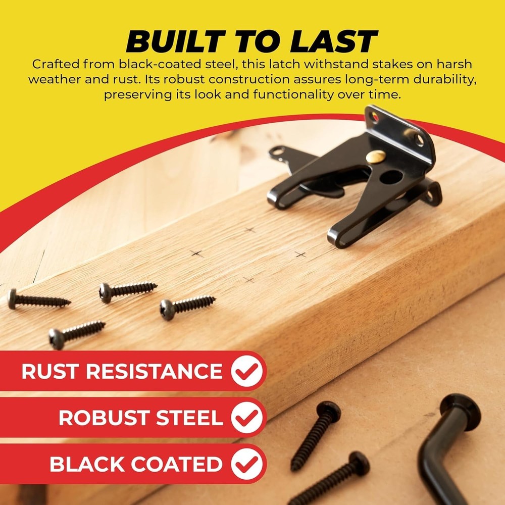 Versatile Garden Gate Latch with Automatic Locking and Quick Install Features