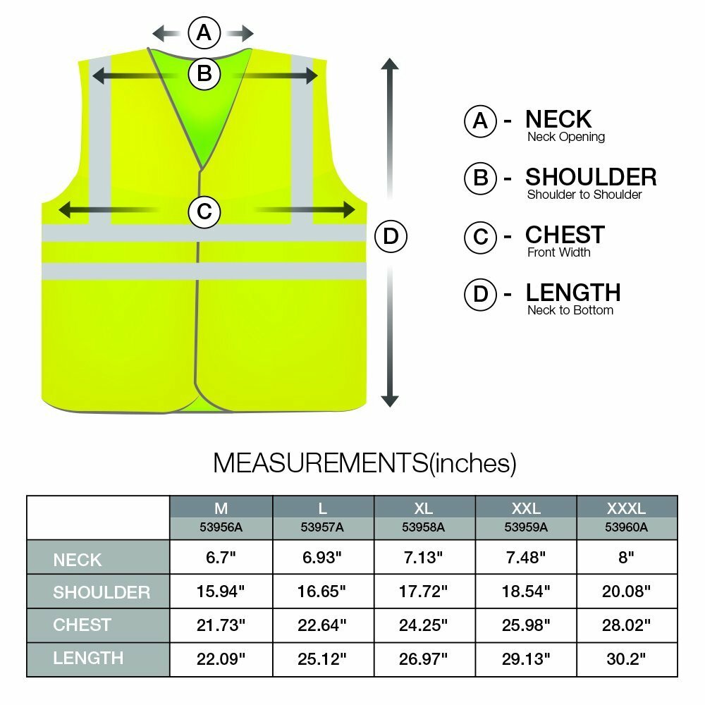 2 Pockets Yellow Solid-Mesh High Visibility Safety Vest, ANSI/ ISEA 107-2010