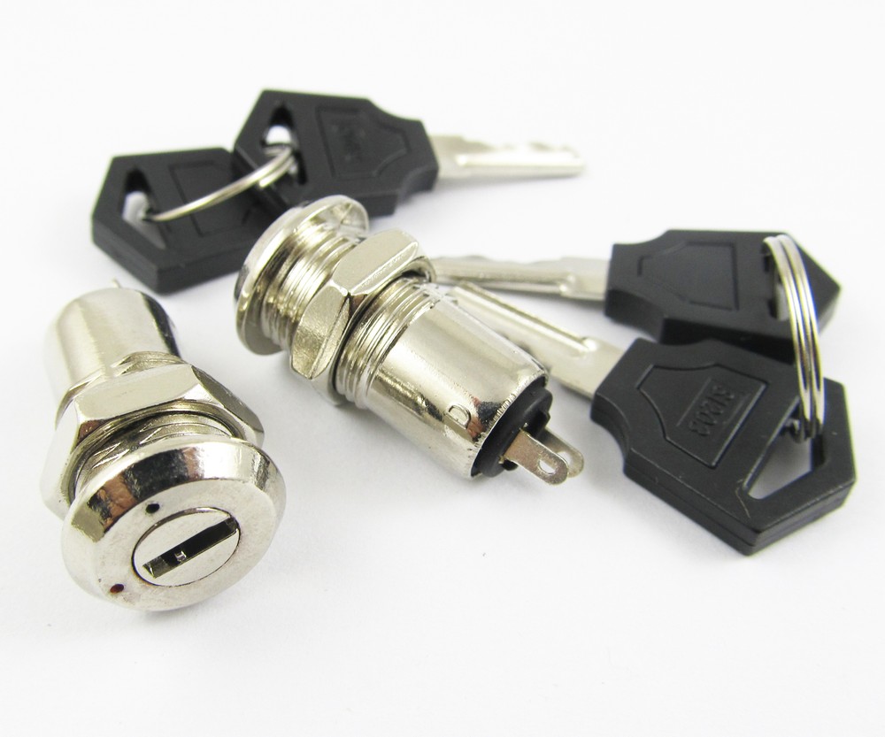 5pcs Key Switch ON/OFF Lock Switch K3 with Plastic Handle 10.5x29mm