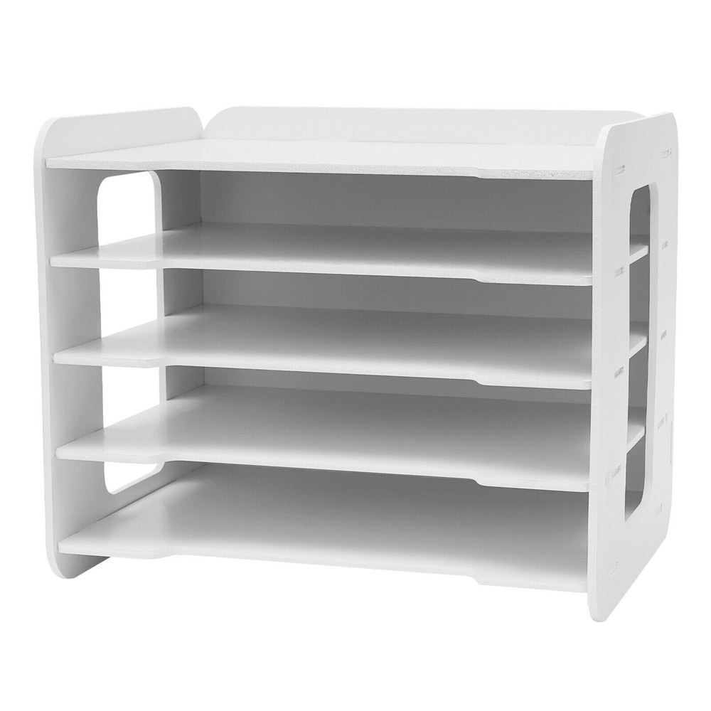 5 Tiers Stackable File Organizer Tray Desk Desktop Paper Document Tray Holder