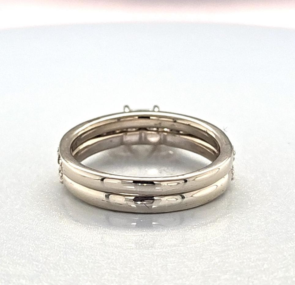 14K White Gold 0.51CT Princess Cut 3 Stone Style Ladies Diamond Ring (MAC000214)