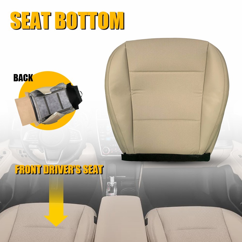 For 2015-2019 Subaru Outback Driver Perforated Leather Bottom Seat Cover TAN EXR