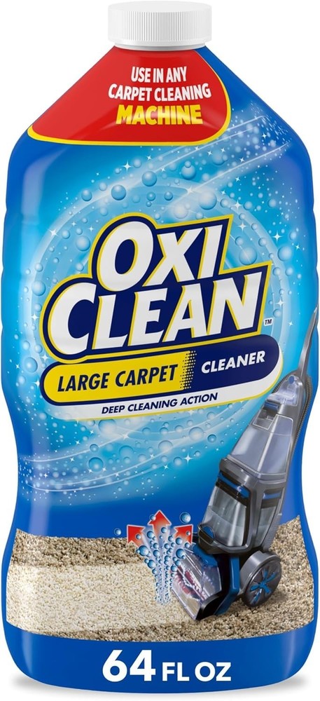 Large 64 fl oz Carpet Cleaner Liquid - Powerful Oxygen Stain Remover Solution