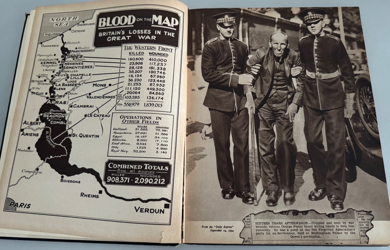 Covenants With Death. Daily Express 1934. The Horror of War 1914-18. Scarce