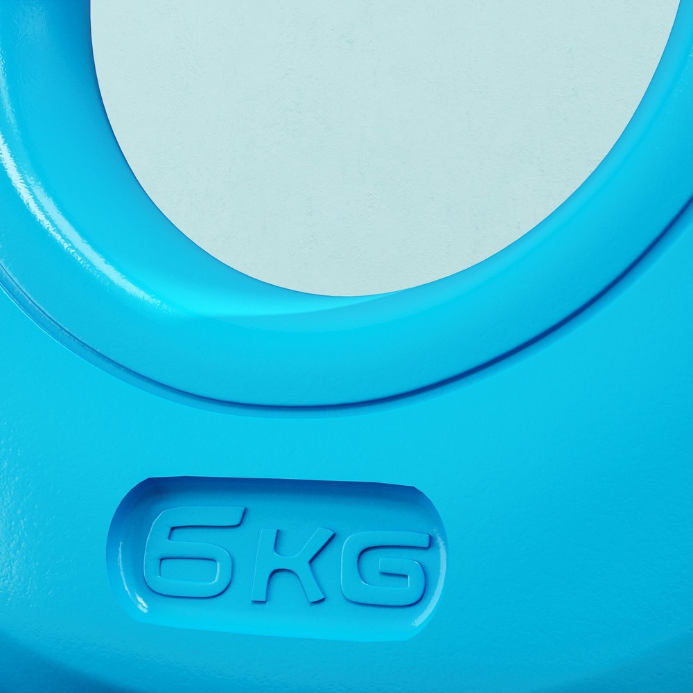 13lbs Kettlebell with Wide Handle, Light Blue