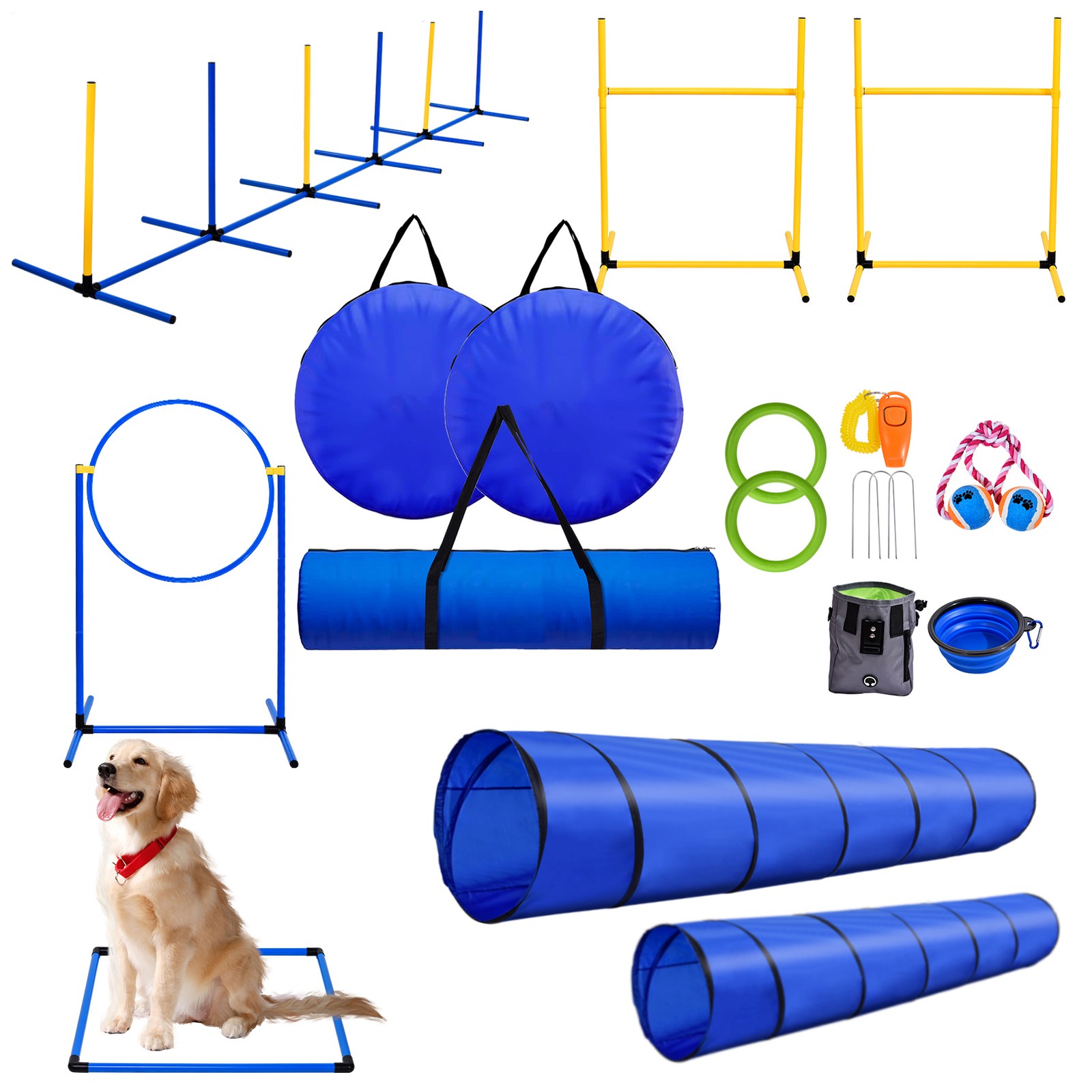 Dog Agility Course Backyard Set, Dog Obstacle Course Training Starter Kit