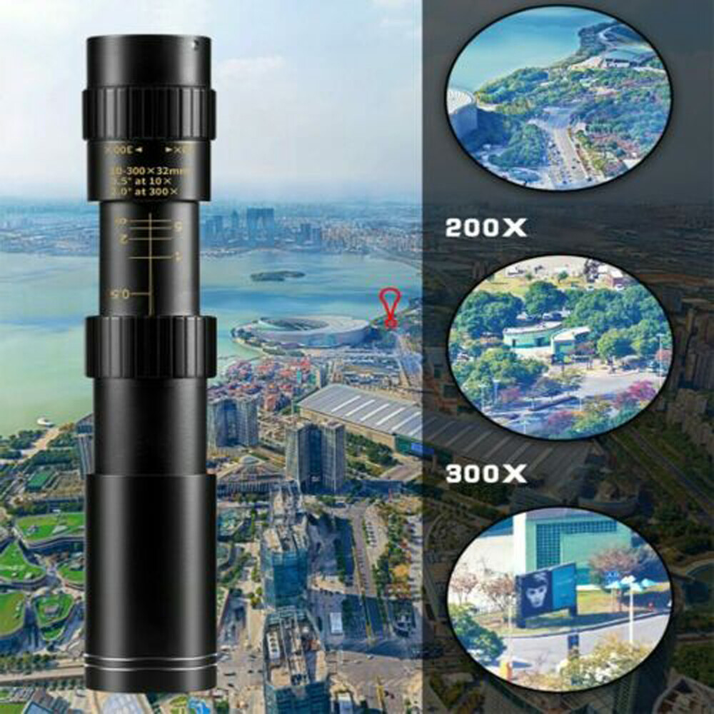 Day/Night Military Telescope 10-300X40mm Zoom HD Monocular Mobile Telescope US