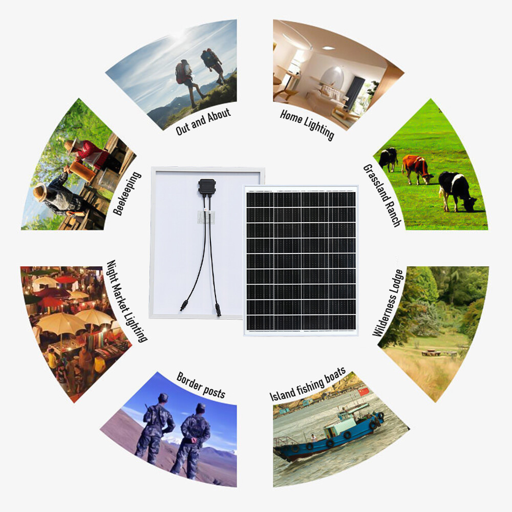200 Watt Solar Panel Monocrystalline High-Efficiency Module PV Power Panels 2PCS