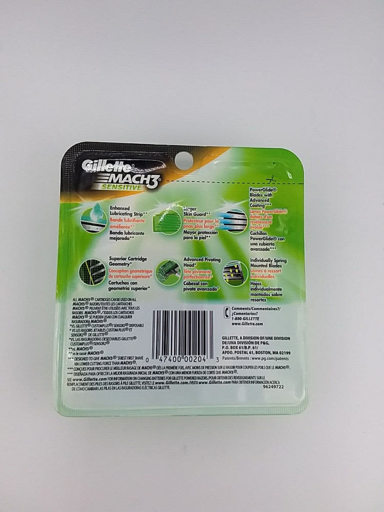 Gillette Mach 3 Sensitive Power 5 Refill Cartridges