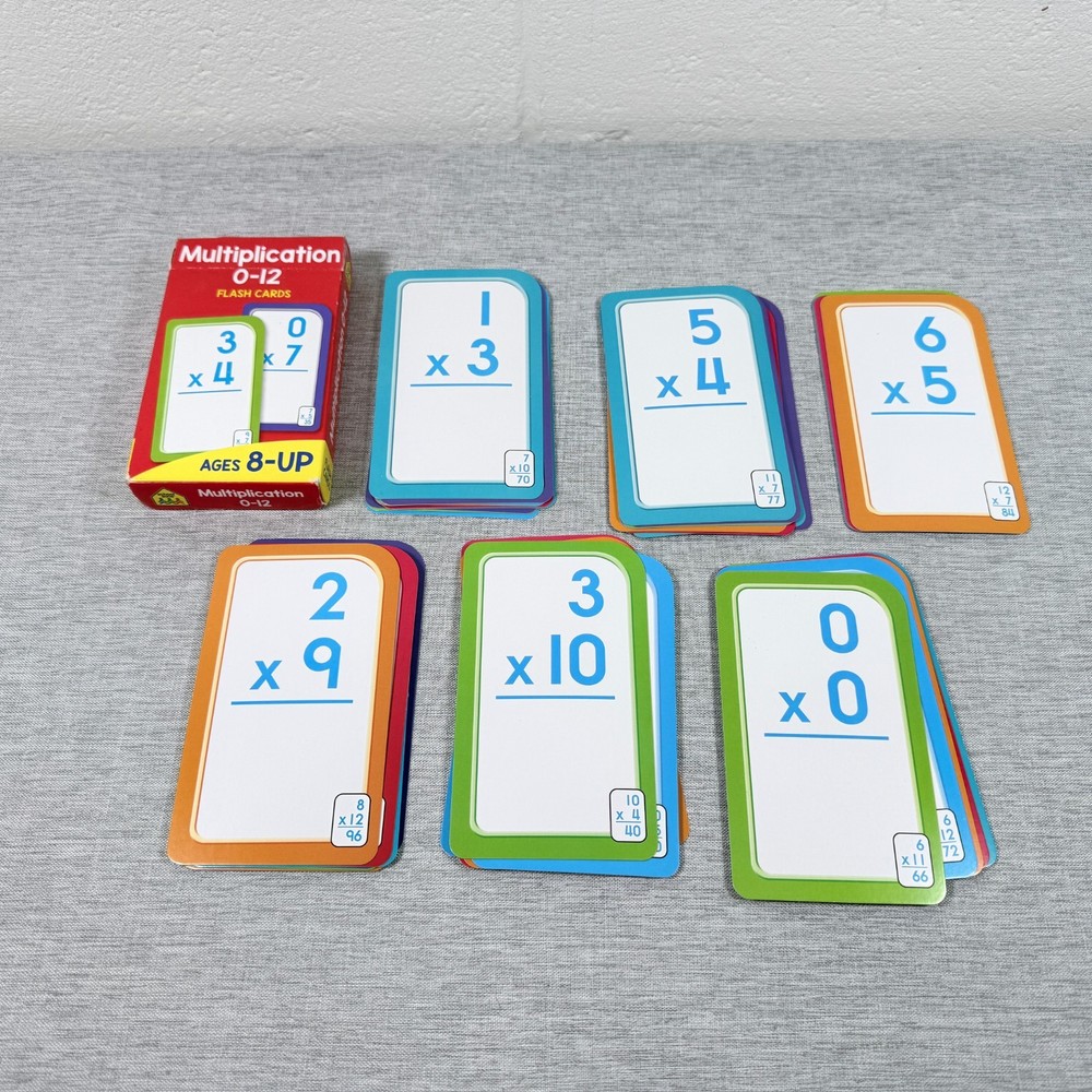 Multiplication Flash Cards 0-12 Flash Cards Elementary Grade Math for Ages 8+