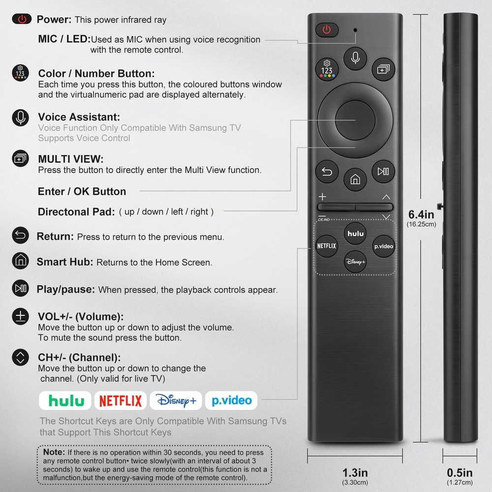 for Samsung Smart TVs, Black