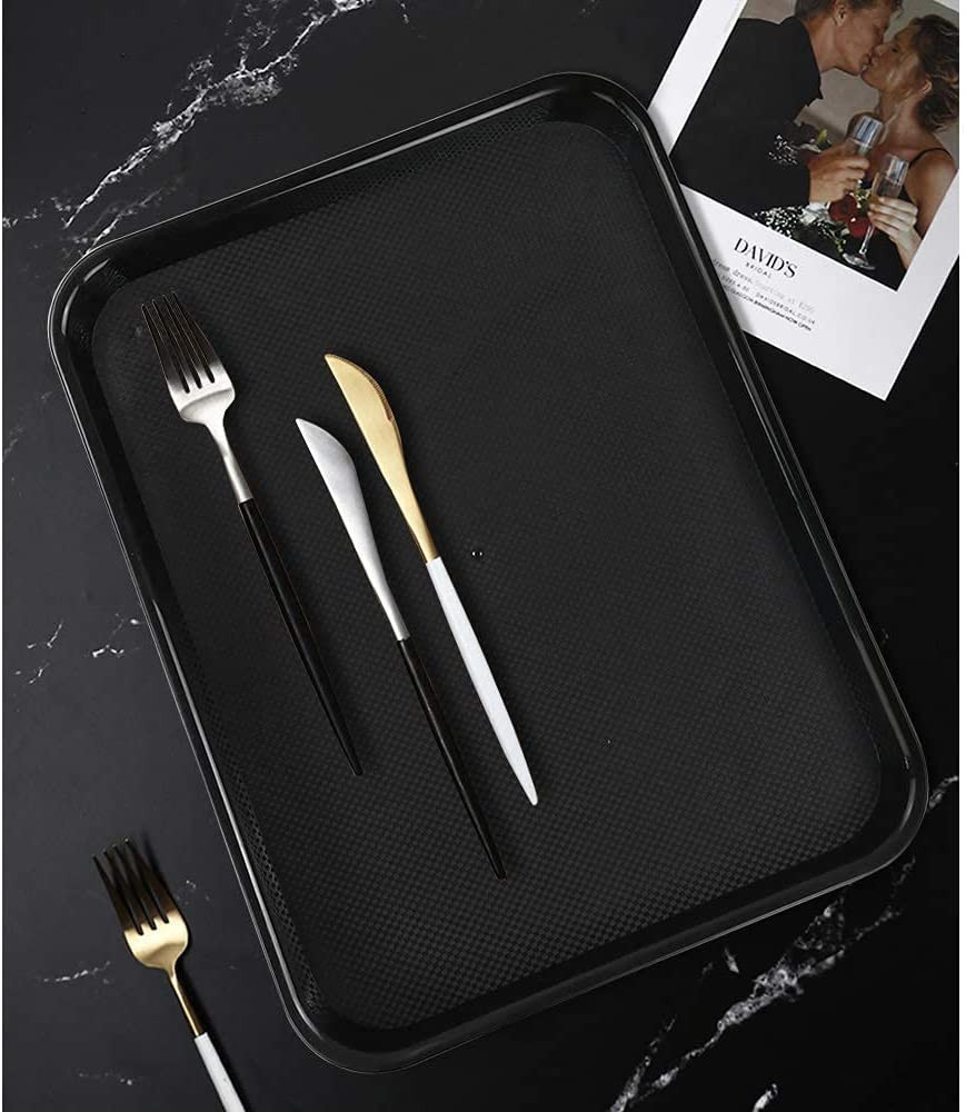 Plastic Rectangular Fast Food Serving Trays, Set of 4